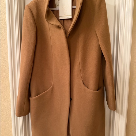 Aritzia Camel The Coocon Coat Soft Wool Cashemere - Picture 2 of 12